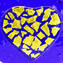 Heart Love - Cristal azul con oro puro - Cristal de Murano original Omg