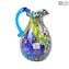 Carafe en verre Cruche couleur bleue et Millefiori