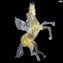 天然穆拉諾玻璃原色金飛馬翅馬雕塑