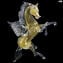 Escultura de caballo alado Pegaso de oro en cristal de Murano original Omg