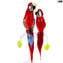 casal de papagaios em galho - escultura em vidro - vidro original de Murano OMG