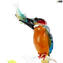 kingfisher on  branch - Glass Sculpture - Original Murano Glass OMG