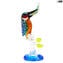 martín pescador en rama - Escultura de vidrio - Cristal de Murano original OMG