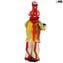 Clownfigur mit Ziehharmonika Original Murano Glas OMG