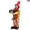 Clownfigur mit Ziehharmonika Original Murano Glas OMG
