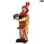 Figurine de clown avec accordéon Original Murano Glass OMG