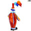 Estatueta de palhaço com balões - Vidro Murano Original OMG