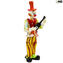 Clown figurine guitarist - Original Murano Glass OMG