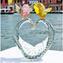 Precioso gorrión - rama de corazón - Cristal de Murano original OMG