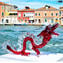 Le Grand Dragon - rouge - Verre de Murano original OMG