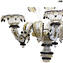 Applique liberty - Oro 24kt + pendenti - Vetro di Murano - 5 Luci