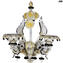 Applique liberty - Oro 24kt + pendenti - Vetro di Murano - 5 Luci