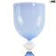 Venezianischer Kelch - Hellblaue Flöte - Original Murano Glas OMG