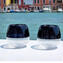 Set of 6 Drinking glasses - Twisted - black - Original Murano Glass