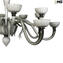 Candelabro veneziano branco e cinza - Vidro Murano Original OMG