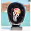 Exotic Pink Jellyfish Scultpure Sommerso com lâmpada led - original Murano Glass omg