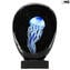 Blue Jellyfish Scultpure Sommerso avec lampe à led - verre de Murano original omg