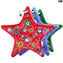 Decoração de Natal Estrelas - Millefiori Conjunto de 3 peças - Vidro Murano Xmas