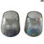 Set of 2 Drinking glasses - iridescent bubbles - Original Murano Glass - OMG
