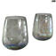 Set of 2 Drinking glasses - iridescent bubbles - Original Murano Glass - OMG