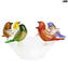 Esclusivo Nido con uccelli in vetro e foglia Oro - Vetro di Murano Originale OMG