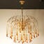 Drop Chandelier in Klarglas und Bernstein - Original Murano Glass OMG