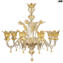 Venezianischer Kronleuchter Flowery - Gold 24kt - Muranoglas