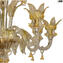 Venetian Chandelier Flowery - Gold 24kt - Murano Glass