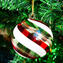 مجموعة من 3 كرات كريسماس - خيالية مجردة من قصب - زجاج مورانو لعيد الميلاد