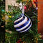 Set mit 3 Weihnachtskugeln - Canes Stripped Fantasy - Murano Glass Xmas