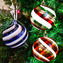 Set mit 3 Weihnachtskugeln - Canes Stripped Fantasy - Murano Glass Xmas