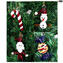 4 pieces Christmas Tree Decorations - Santa Claus - Snowman - Sugar Stick - Candy - Original Murano Glass OMG