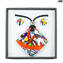 Parure Rombo Cortina - colori fantasy e foglia argento - vetro di Murano