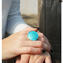 Ring Charming round  - Light Blue - Original Murano Glass OMG