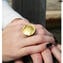 خاتم دائري ساحر - ذهبي - زجاج مورانو أصلي OMG