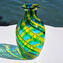 Vaso con Canne verdi in vetro di Murano originale soffiato
