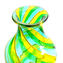 꽃병 선조 다채로운 칸 그린 - 오리지널 무라노 유리 OMG