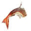 Delphin Figur - rot - Original Murano Glas Omg