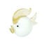 white Fish - with real gold - Original Murano Glass OMG