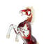 caballo - rojo y dorado - Cristal de Murano original OMG
