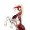 Pferd - Rot und Gold - Original Murano Glas OMG