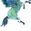 飛馬 - 藍色海洋 - 原始穆拉諾玻璃 OMG