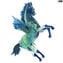 Cavallo blu pegaso - Vetro di Murano orginale OMG