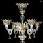 ثريا Venetian Margherita 8 + 4 أضواء - ورود - زجاج مورانو الأصلي OMG