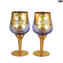 2er Set Trefuochi Gläser Alexandrit - Original Murano Glas OMG