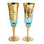 Set of 2 Trefuochi Glasses Flute light Blue - Original Murano Glass OMG