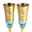 Set of 2 Trefuochi Glasses Flute light Blue - Original Murano Glass OMG