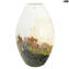  Tirreno - Vaso Soffiato nero e oro - Original Murano Glass