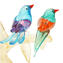 Wonderful Sparrows On tree - ouro 24KT - Original Murano Glass OMG