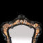 Venexiana - 벽 베네치아 거울 - 호박색 및 검은색 디테일 - 오리지널 무라노 유리 OMG